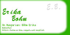 erika bohm business card